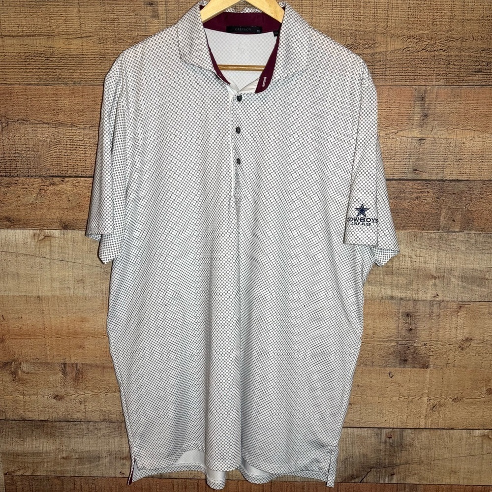 Greyson Golf Polo Geometric & Tiny Wolf Print size X-Large *Club Embroidered*